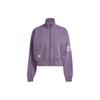 Оригинальная спортивная куртка Adicolor Neuclassics с вышитым логотипом в полоску на молнии с высоким воротом, женская куртка темно-серого фиолетового цвета IP6507