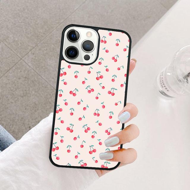 Чехол для телефона с рисунком красной вишни и фруктов Для iPhone 17 Air 15 16 14 13 12 Pro Max 11 Pro Max Plus Coque Shell