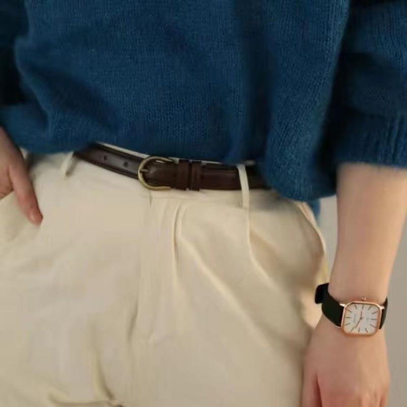 Винтажный пояс в корейском стиле, черный, универсальный, модный, повседневный пояс для унисекс