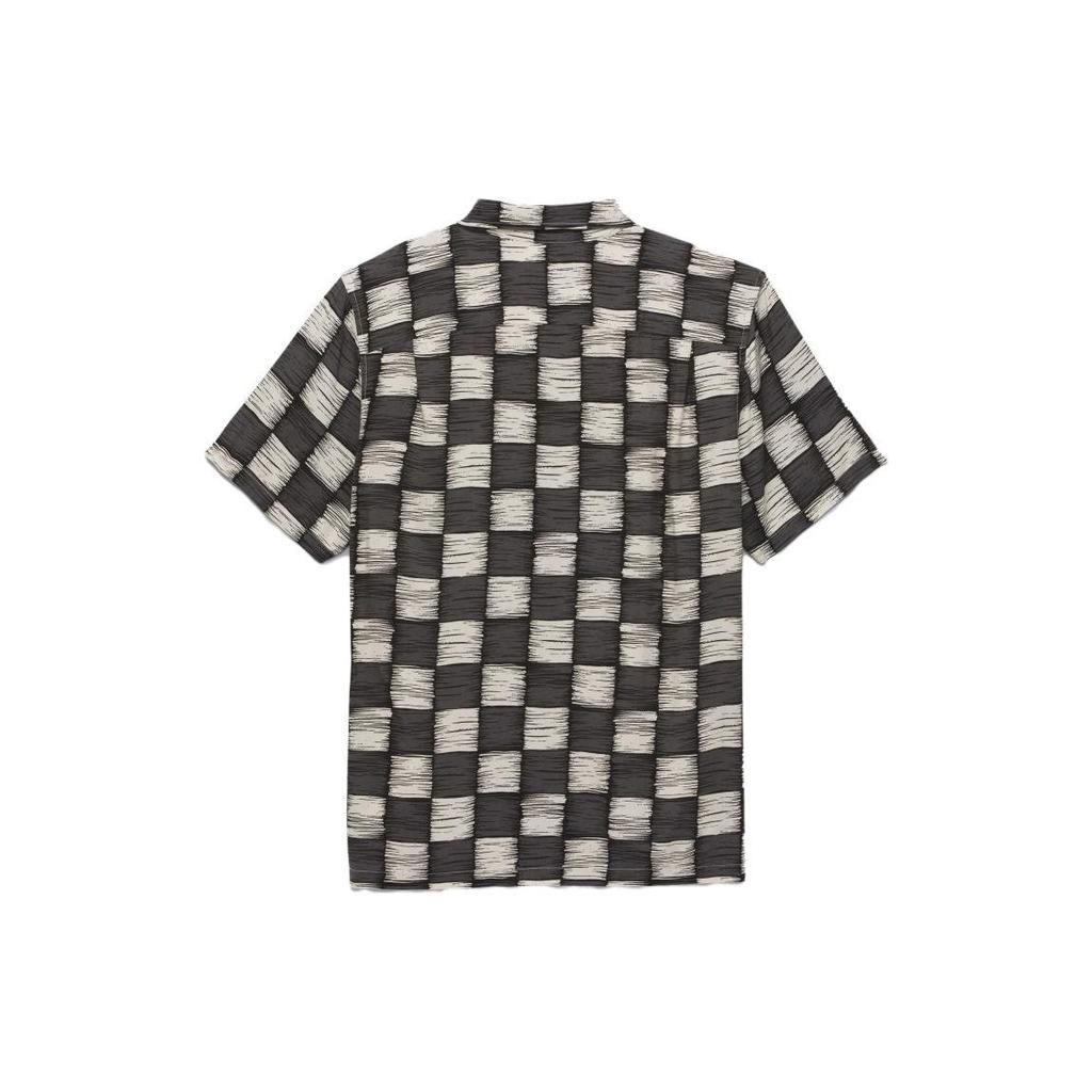 Vans Рубашка Moore Plaid Button-down Classic с коротким рукавом Мужские рубашки черного цвета VN0008JGBWA