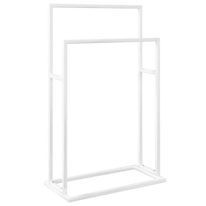 VidaXL Freestanding Towel Rack White 48x24x78.5 Cm Iron 343088