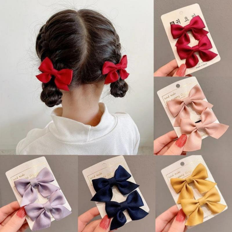 2 Piece Bow Hair Clip Elegant Flower Hair Clips For Kids Ladies Set Hairpin Hair Accessories Style Bair Accessories