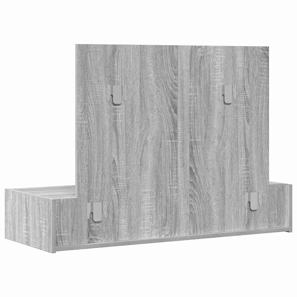 Makeup Table with Drawers Gray 100 x 40 x 70 cm Engineered Wood