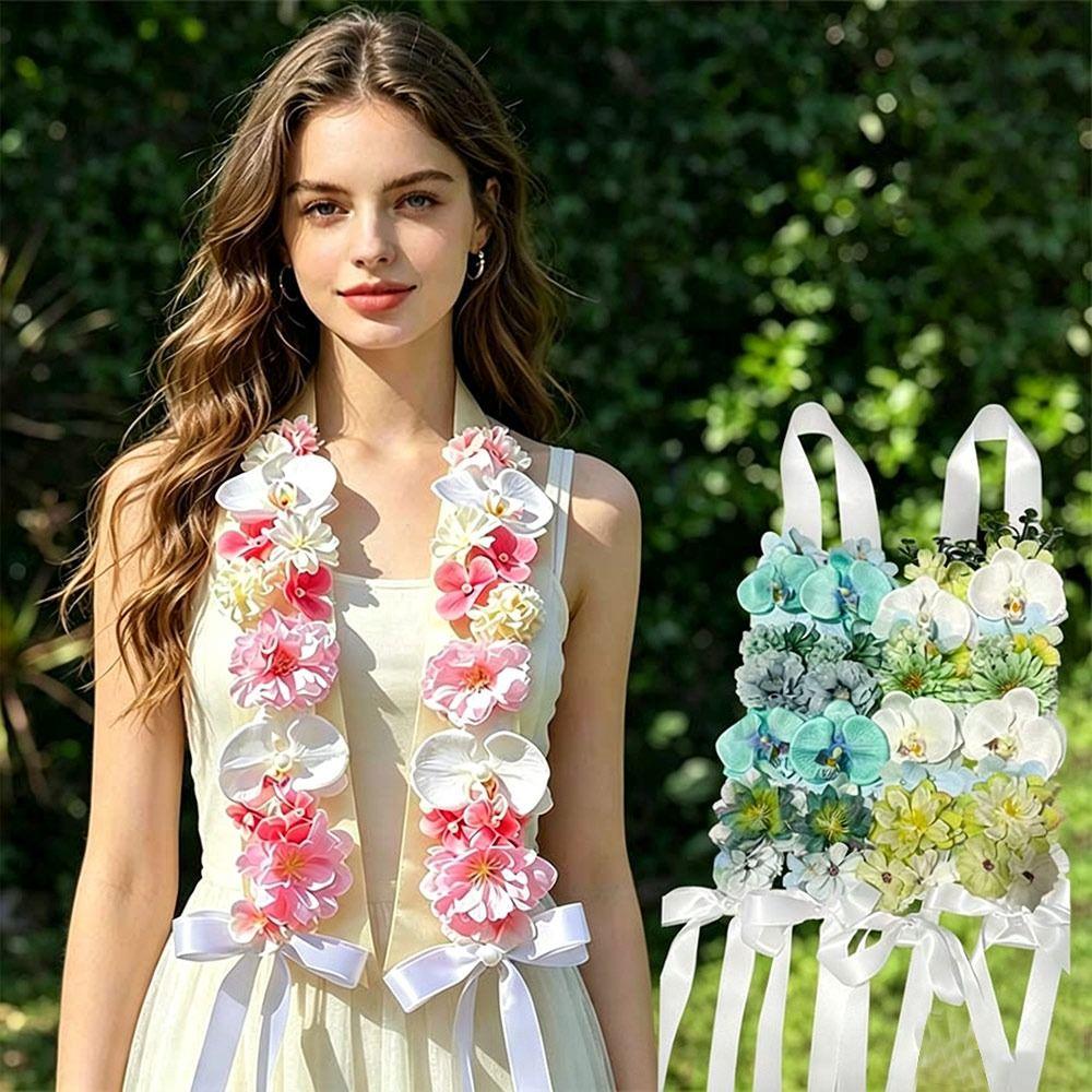 Artificial Flowers Satin Flower Shawl Elegant Style Flower Lei New Artificial Flower Sash Birthday