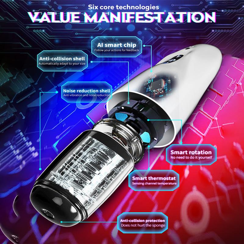 Новый автоматический телескопический вращающийся мужской мастурбатор, 10 регулируемых режимов, киска для взрослых, чашка мастурбатора, электрическая кульминационная секс-игрушка для мужчин