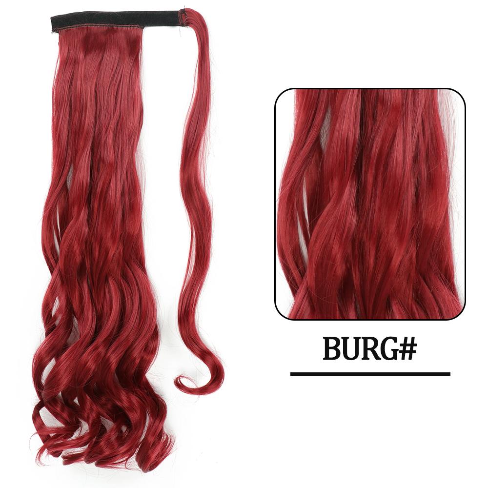 Women Fashion Long Wavy Ponytail Synthetic Fiber Natural Wavy Wrap Around Hair Extensions Daily Wear Long Wavy Hairpiece