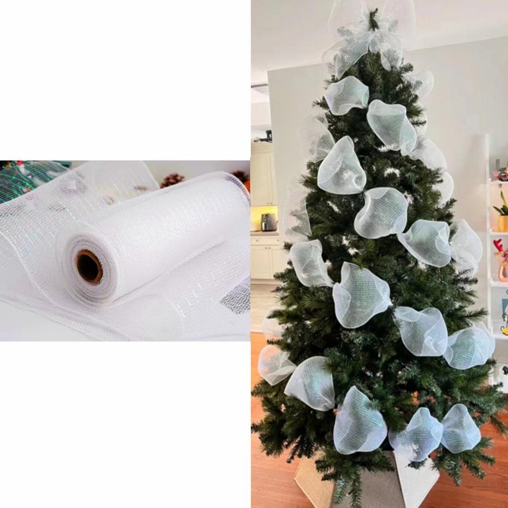 Сделай сам Крафт Рождественское украшение Сетка Лента Рождественский Цветок Венок Сетка Украшение Рождественской Елки