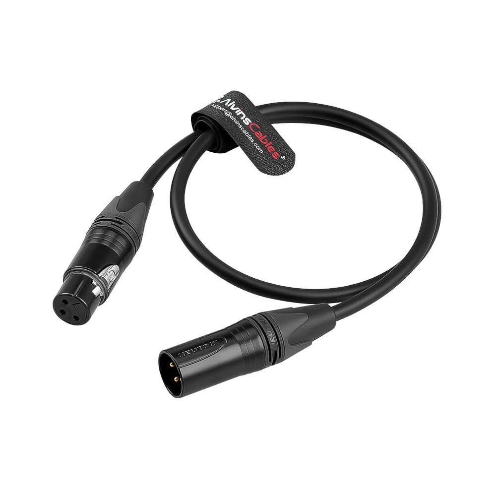 Кабели XLR Балансный Микрофонный Экранированный Совместимый с Sennheiser Sound Zaxcom 1м Alvin's 3-контактный Папа-Мама Кабель, Конструкция с Защитой от Шума, Shure,