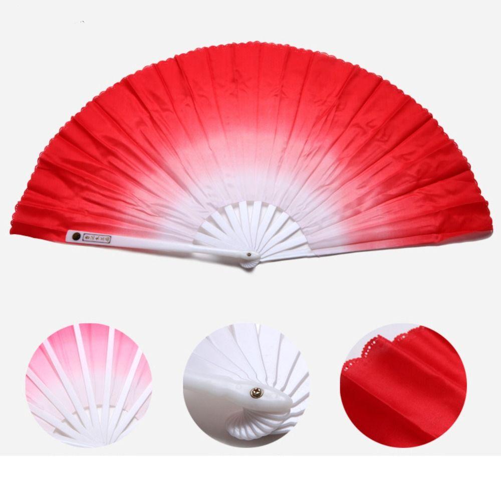 Red Belly Dancing Fan Pink Rayon Silk Fans Belly Dancing Fan 32.5cm for Song Fan Performance Fan