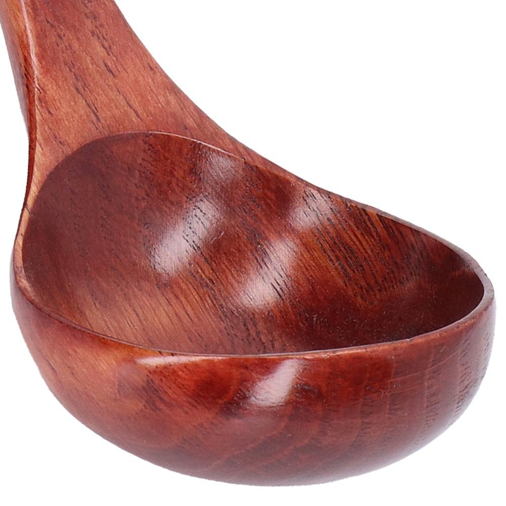 Smooth Burr-free Serving Ladle Solid Wood Cooking Spoon Not Scratch Cookware Soup Spoon Home