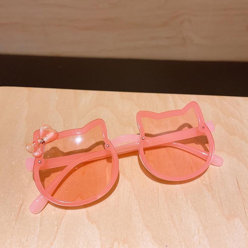 New Korean Style Cat Shape Children's Cute Cartoon Sunglasses Kids Anti UV Eyewear Round Colourful Sunglass