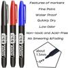 1/6 PCS Permanent Marker Pen Manga Drawing Markers Black Blue Red Waterproof Ink Sketch Pens Stationery Art School Supplies