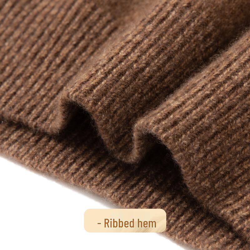 Luxury 100% Cashmere Thickened Men's Crewneck Sweater