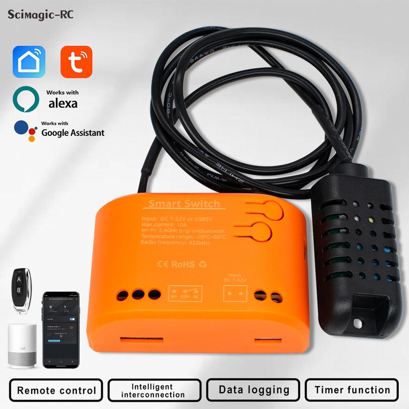 Tuya Wifi Датчик-выключатель температуры и влажности для аквариумов Мониторинг температуры воды Работает с Alexa Google Home 12В 24В 220В