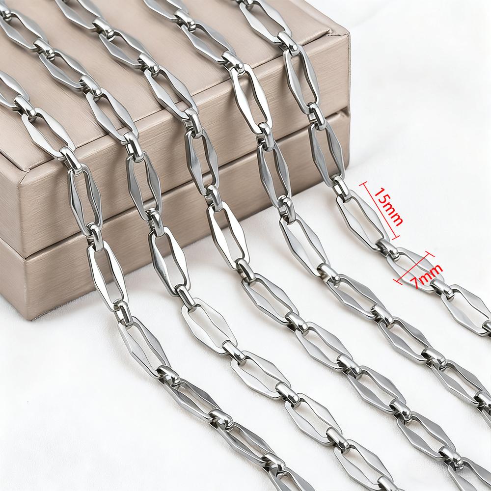 1Meter Stainless Steel Irregular Rectangle Link Chains DIY Jewelry Making Crafts Necklace Findings Handmade Supplies Accessories
