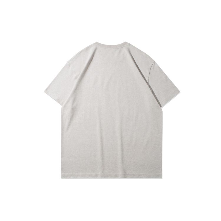 Вышитый логотип Li Ning Футболка с круглым вырезом, свободного кроя, с коротким рукавом, мужская, топы, серый AHSR753-3