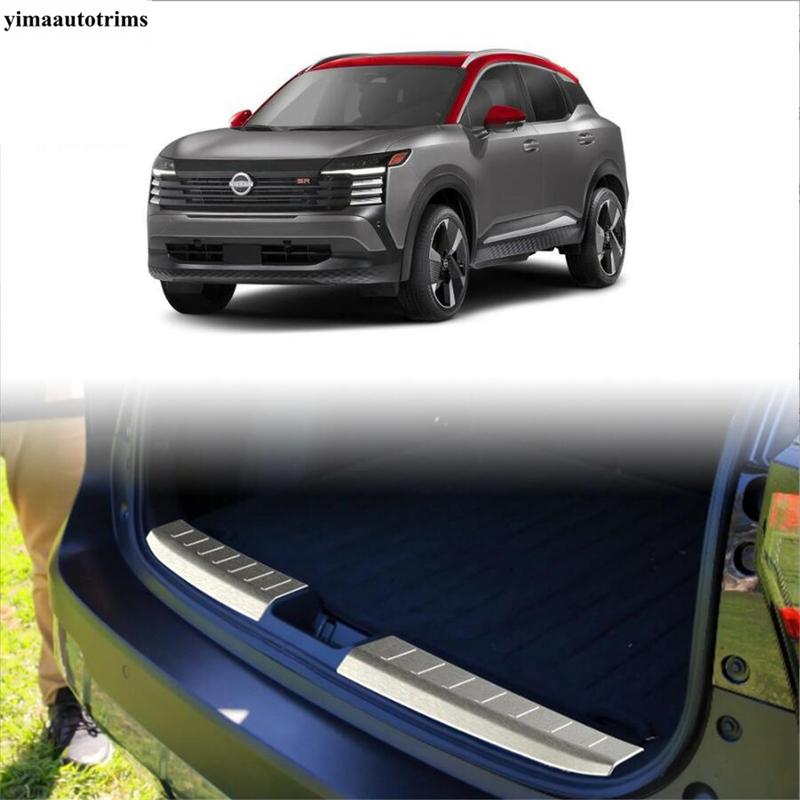 Rear Trunk Bumper Door Sill Guard Plate Anti-Scratch Protector Cover Trim Stainless Steel Accessories For Nissan Kicks 2025 2026