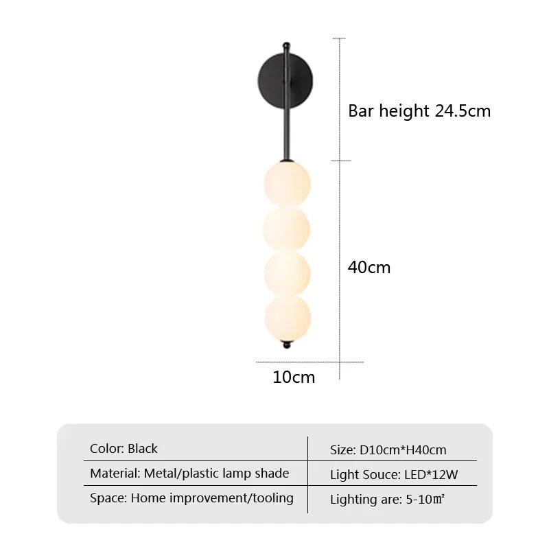 Modern LED Wall Sconce Milk White Globe Warm Light For Living Room Sofa Backlight Bedside Bedroom Corridor Interior Decor Light