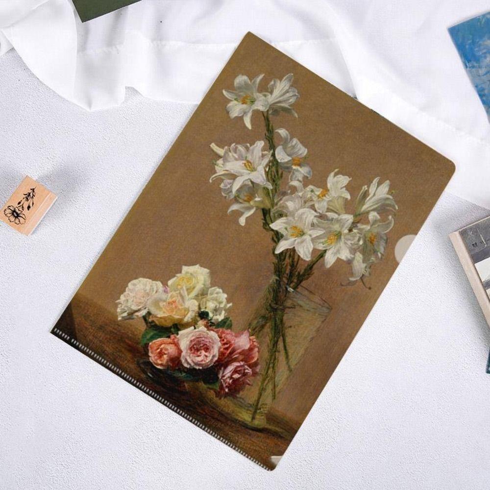 Папка-презентация Папка L-образной формы Серия «Забавные известные картины» Документы Органайзер для бумаги Сумка для хранения Папка для файлов A4 Настольный