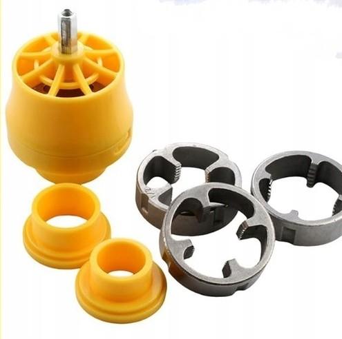 Pipe threading kit, threader, electric drill, screwdriver