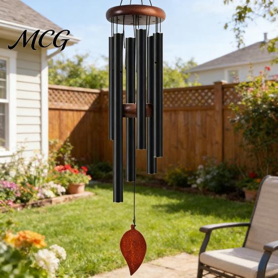 Precise Tuned Wind Chime Metal with 6 Aluminum Tubes, Garden Hanging Chimes, Outdoor Chimes Weather Resistant for Patio Decoration Melodious
