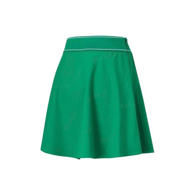 Fila Серия Спортивный Образ Жизни Однотонная Юбка А-силуэта из Тканого Материала с Высокой Посадкой для Гольфа Повседневные юбки Женские юбки Кедрово-зеленый A11W335309F-GN