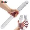 Super Long Soft Flexible Jelly Double Head Dildo Lesbian Vaginal Anal Plug Massage Sex Toys For Woman Fake Penis Realistic Dildo