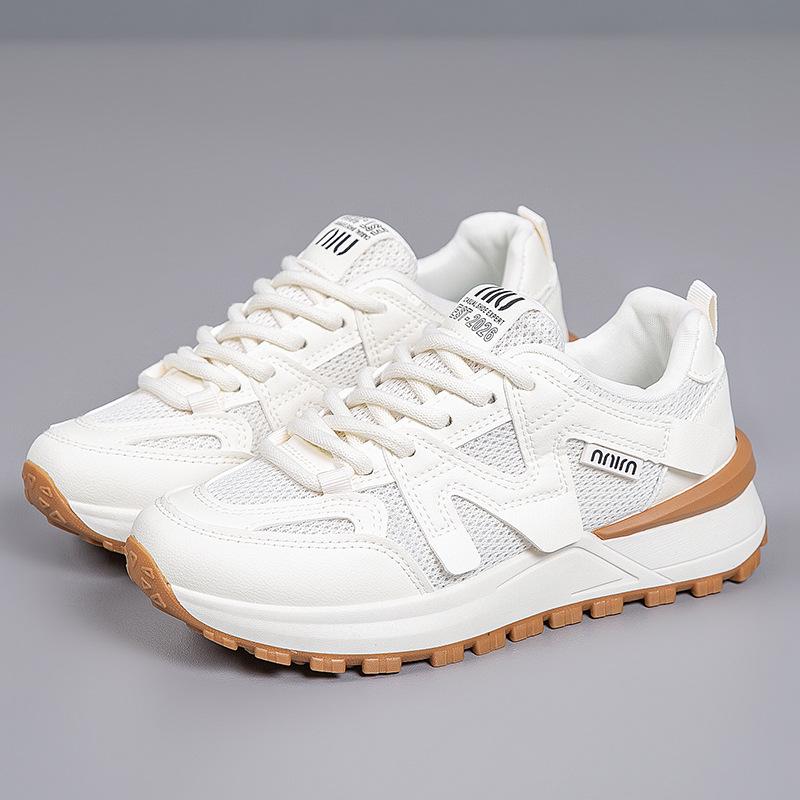 [Customized] Spring Thick-soled Versatile Dad Shoes Mesh Breathable Casual Shoes Women's Soft-soled Student Running Sports Shoes