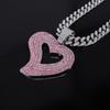 Alloy Necklace European American Unisex New Large Love Pendant Hip Hop Personalized Fashion Rap Inlaid Diamond Jewelry
