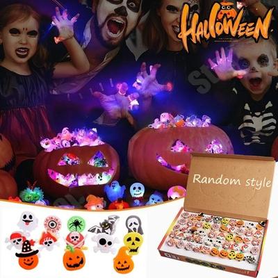 Хэллоуин Светящиеся Кольца Хэллоуин Вечеринка Сувениры Светящиеся Игрушки Светящийся Мигающий Палец Светодиодное Кольцо для Детей Взрослых Реквизит для Фотографии