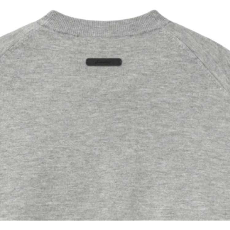 Fear of God Essentials Классическая вязаная футболка с длинным рукавом Бетонный меланж Женские топы Серый 192SP267802FW