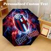 8 Rib Auto Folding Umbrella Bologna FC Print Custom Name Text Portable Rain Gear