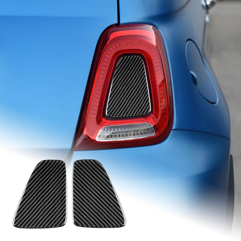 2pcs Rear Lampshade Sticker For Fiat 500 For Abarth 595 695 2017- Rear Tail Light Cover Trim Carbon Fiber Accessories