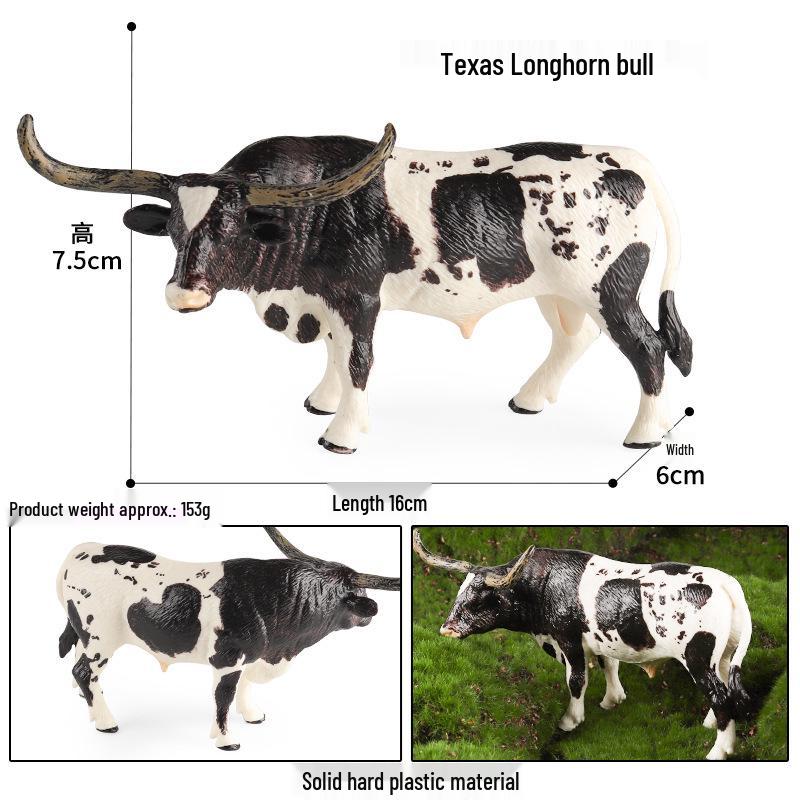 Cognitive Animal Model Toy: Dairy Cow, Buffalo, Yellow Cattle, Rhinoceros, Simmental Bull