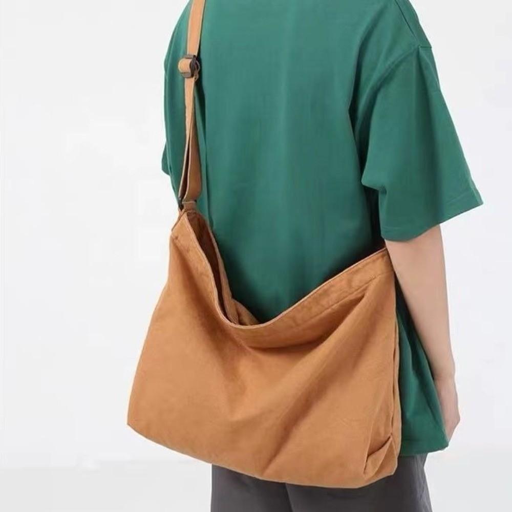 Large Capacity Canvas Crossbody Bag Retro Tote Bag Fashion Messenger Bag Travel