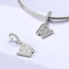 Оригинальные подвески-шармы с буквами алфавита от A до Z, медные, инкрустированные цирконом, подвески с любовными письмами, ювелирное украшение в подарок, подходят для браслета-бенгла
