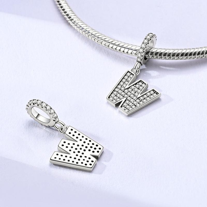 Оригинальные подвески-шармы с буквами алфавита от A до Z, медные, инкрустированные цирконом, подвески с любовными письмами, ювелирное украшение в подарок, подходят для браслета-бенгла