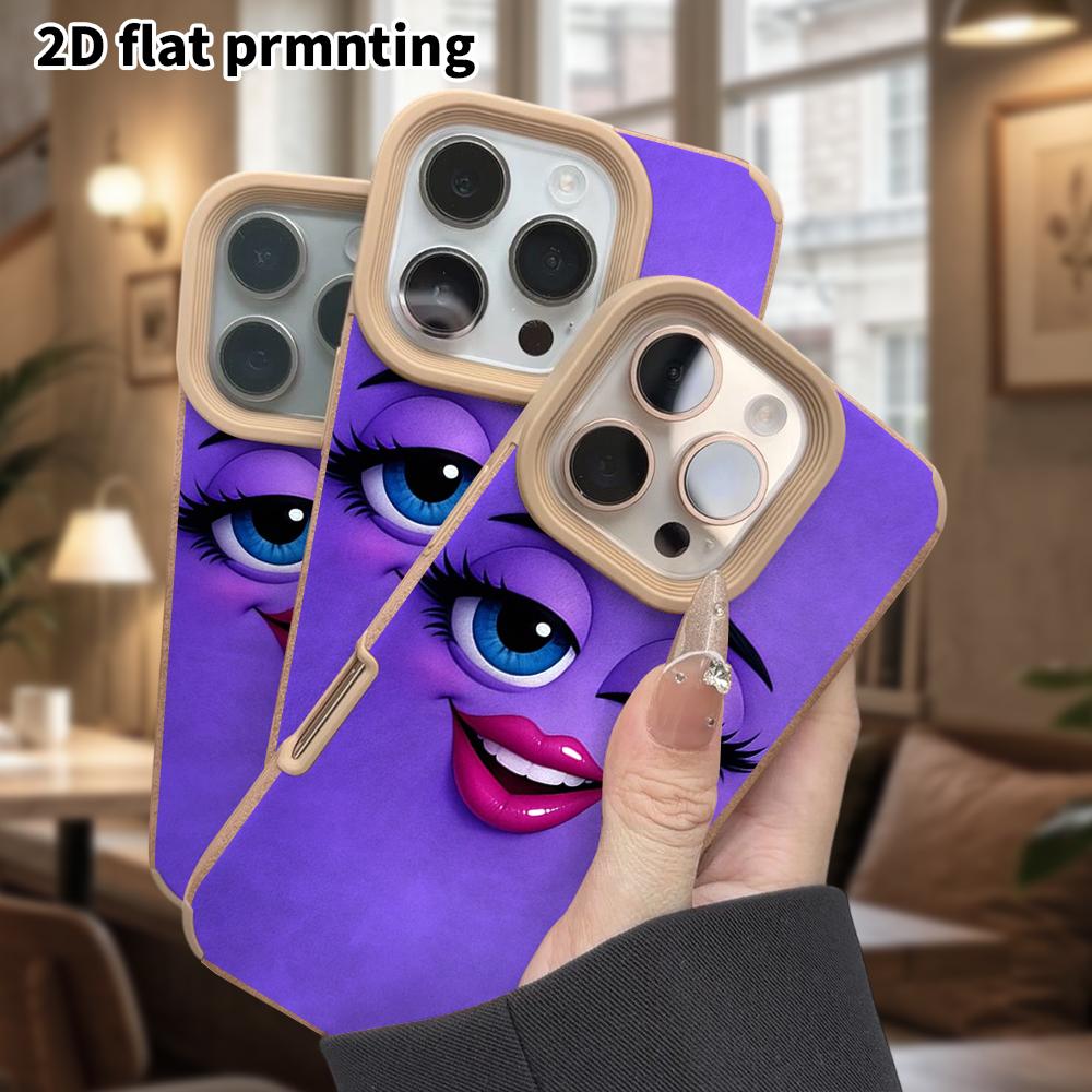 Phone Case: Lambskin 2D Flat Samsung Galaxy A34 A35 M05 M06 S20 S22 S21 FE Plus 5G Protective Case, Purple Winking, Christmas and Halloween Gift