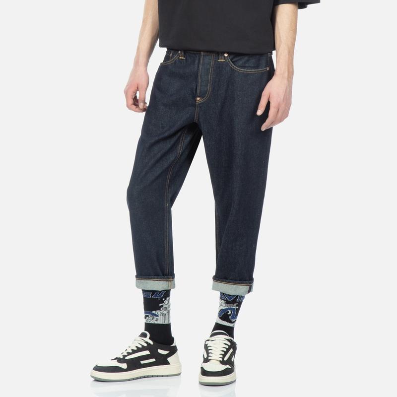 EVISU Jeans Men's Denim Blue Moderate Tapered Pants 2ESHTM3JE14027CT
