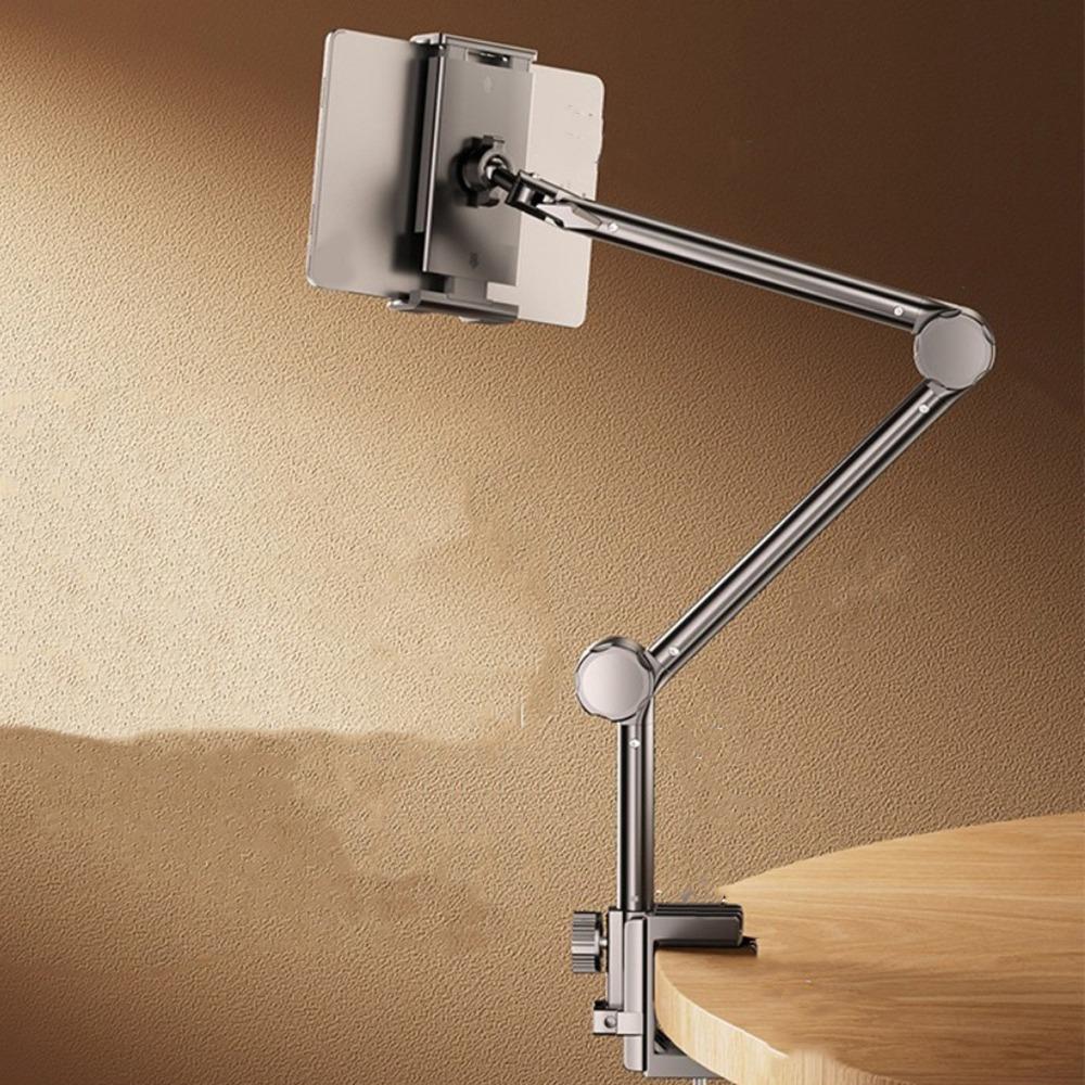 Carbon Steel Phone Tablet Holder 360° Rotating Mobile Tablet Mounting Stand Pad Tablet Bracket Bed
