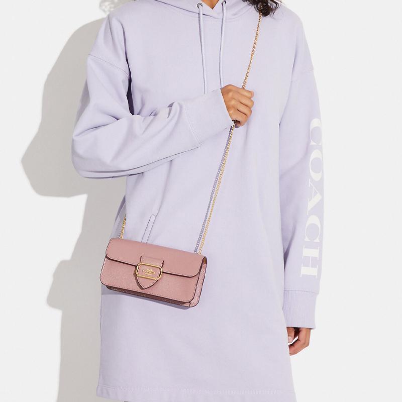 New COACH Morgan Leather Clutches Shoulder Bag Crossbody Bag Small Size Women's Pink CF476-IMDRO