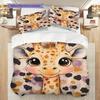 Giraffe Pattern Bedding Quilt Set Quilt Cover Pillowcase Home Decoration Birthday Gift (1 * duvet cover + 2 * pillowcase, without core)