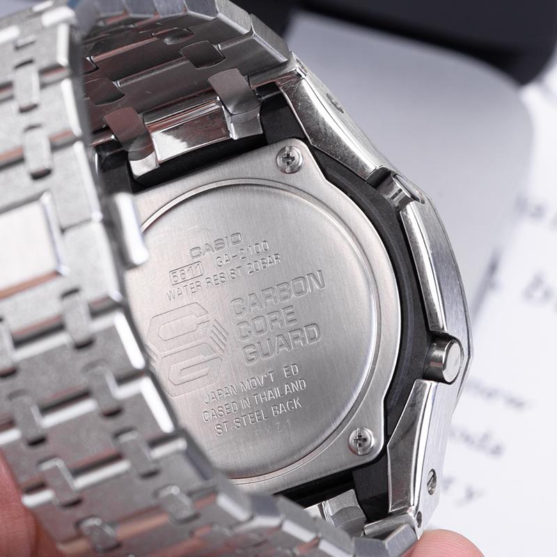 Casio Унисекс Жидкокристаллический/Аналоговый Двойной Дисплей Серия 44,5 мм Черные Часы GA-2100-1A1(Команда788--)