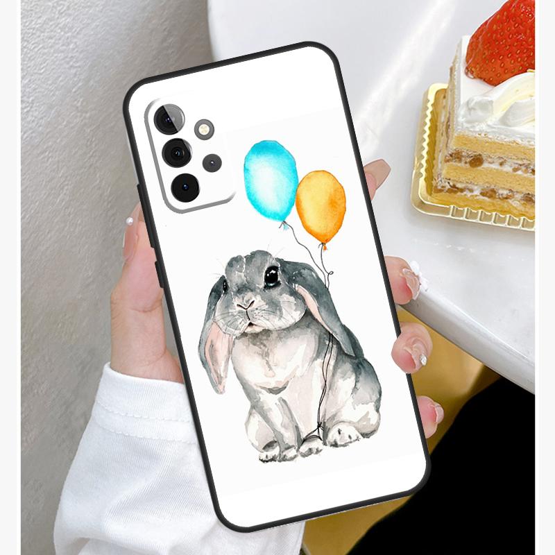 Милый чехол-кролик для Samsung Galaxy A15 A25 A35 A55 A51 A71 A12 A32 A52 A13 A33 A53 A14 A34 A54