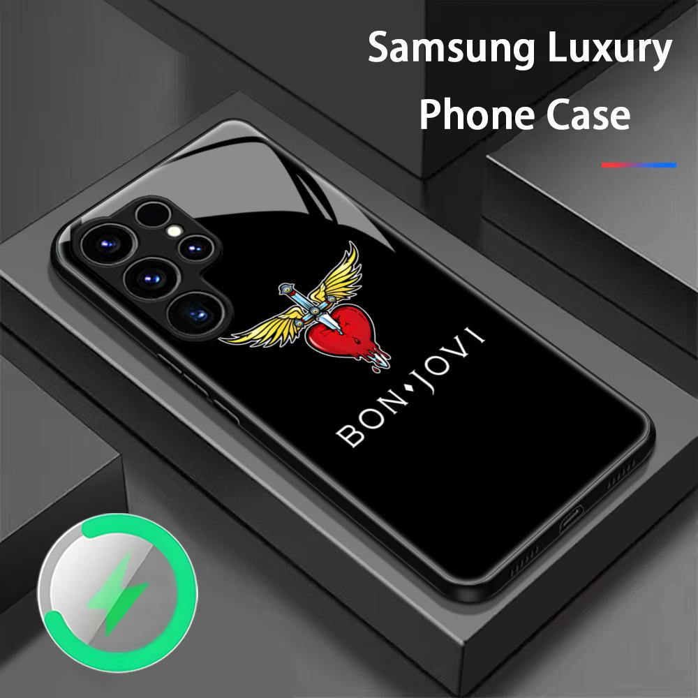 B-BonS Fashion J-JoviS Phone Case For Samsung S25 S24 S23 S22 S21 S20 Plus Ultra Note20 Glass Magnetic Case