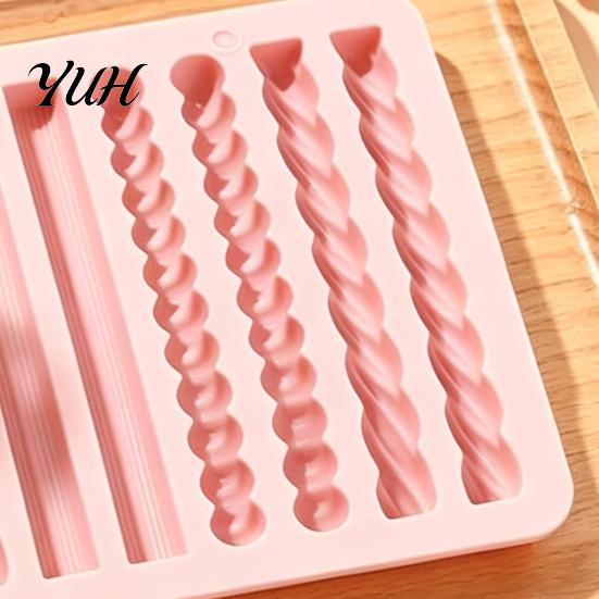 Flexible Soap Crafting Mold Silicone Chocolate Rod Mold, 12 Cavity Non-stick Baking Tray, Heat Resistant Nonstick Candy Making Tool Strip for Oven And