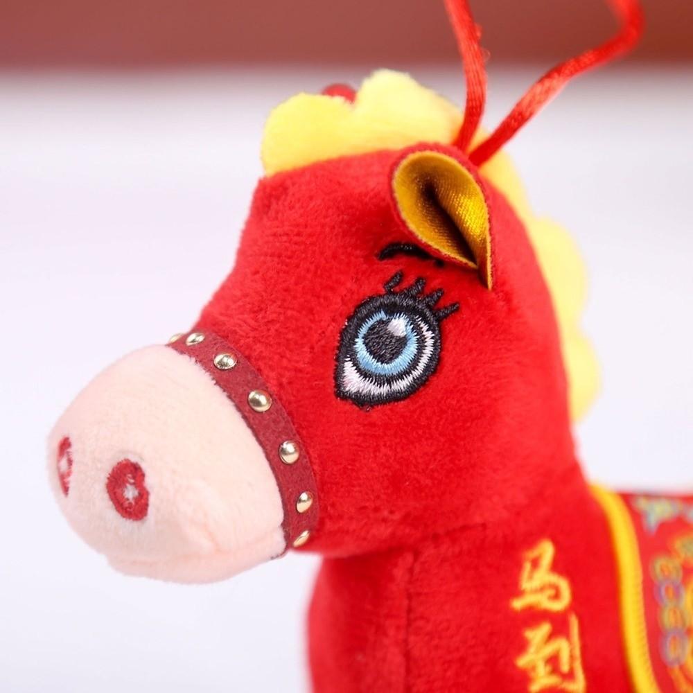 Soft Plush Horse Stuffed Animal Toy PP Cotton Chinese Horse Plush Doll Chinese New Year Gift