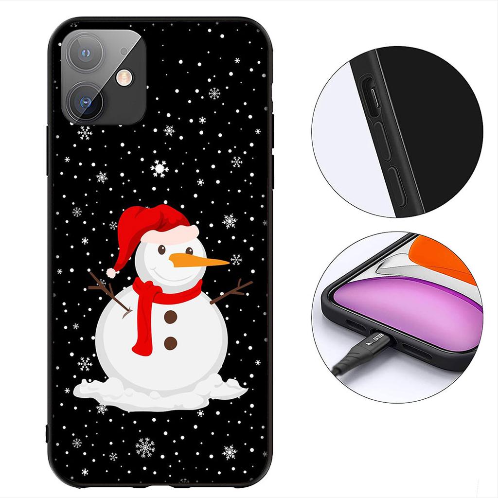 Snowman Merry Christmas Snow Tree Deer Gift Cover for Apple iPhone 16 17 Air 14 15 Pro Max Plus 16+ 16E 14+ ProMax Case