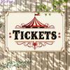Vintage Circus Ticket Booth Metal Sign, Retro Wall Art for Home Bar Cafe Decor, 2D Flat