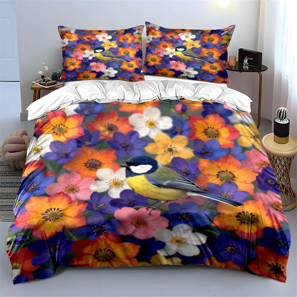 "Vivid blooms embrace nature." Bedding sets Duvet covers Pillowcases(1* Duvet Cover 2* Pillowcases without duvet insert)
